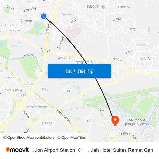 מפת Kfar Maccabiah Hotel Suites Ramat Gan לKfar Maccabiah Hotel Suites Ramat Gan