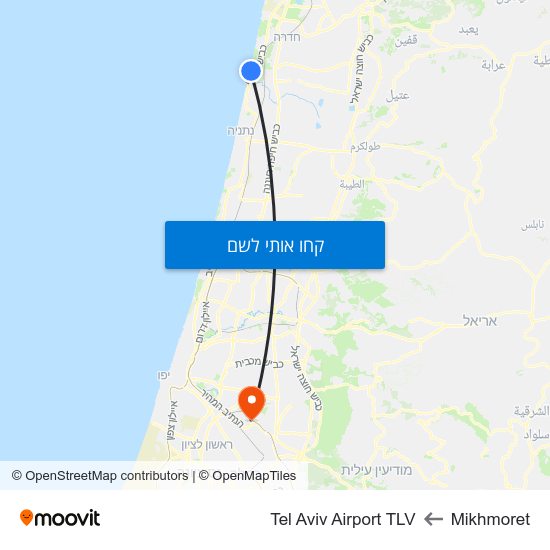מפת Mikhmoret לTel Aviv Airport TLV