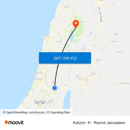 מפת Ramot Jerusalem לKatzrin