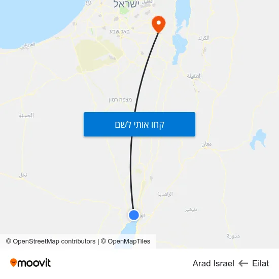 מפת Eilat לArad Israel