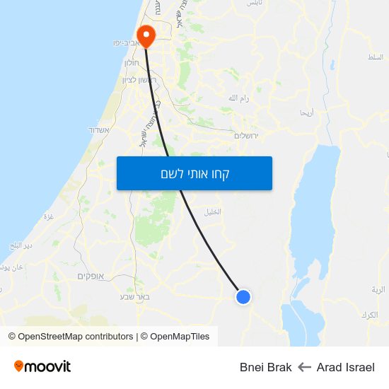 מפת Arad Israel לBnei Brak