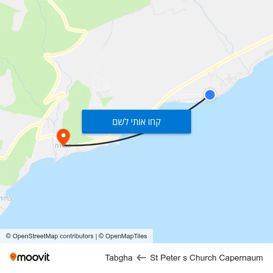 מפת St Peter s Church Capernaum לTabgha