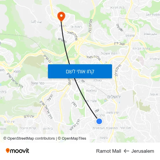 מפת Jerusalem לRamot Mall
