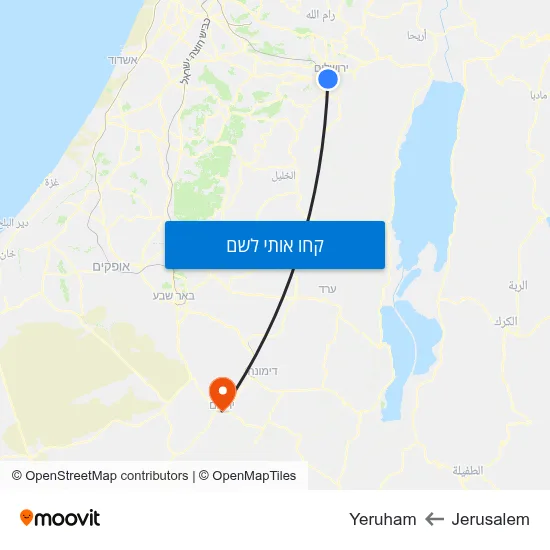 מפת Jerusalem לYeruham