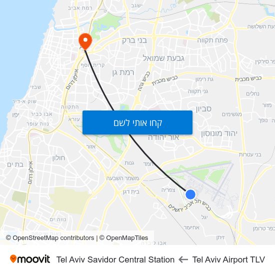 מפת Tel Aviv Airport TLV לTel Aviv Airport TLV