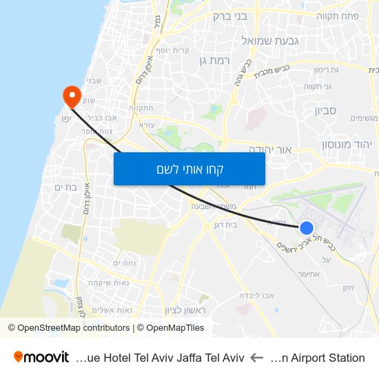 מפת Ben Gurion Airport Station לBen Gurion Airport Station