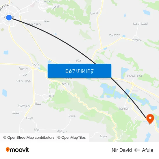 מפת Afula לNir David