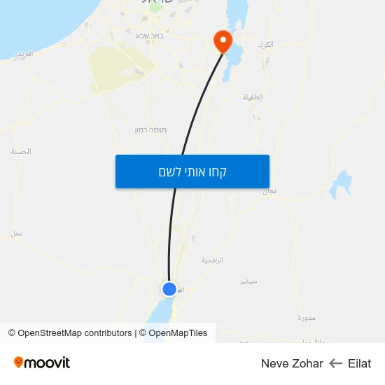 מפת Eilat לNeve Zohar