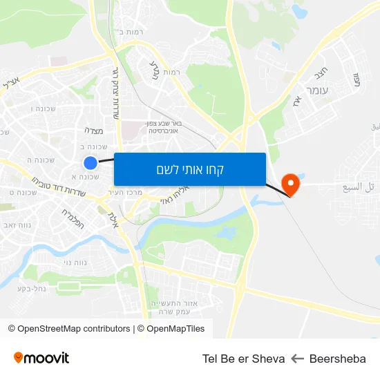 מפת Beersheba לTel Be er Sheva