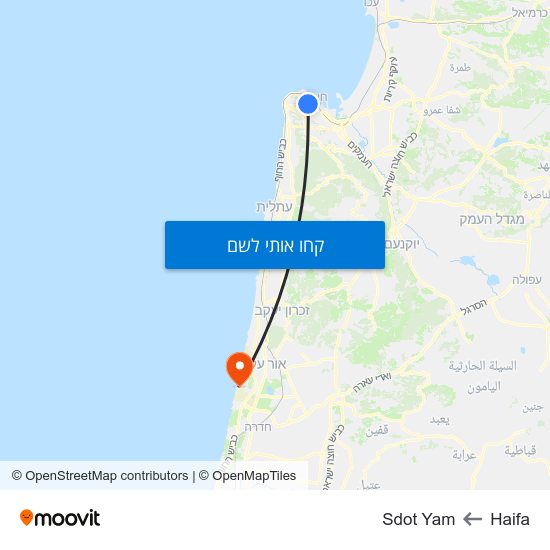 מפת Haifa לSdot Yam