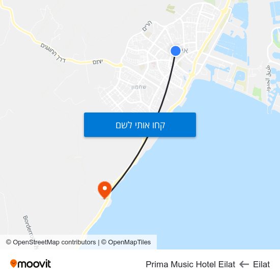 מפת Eilat לPrima Music Hotel Eilat