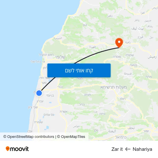 מפת Nahariya לZar it