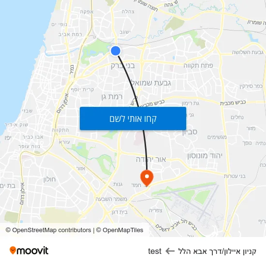 מפת קניון איילון/דרך אבא הלל לtest