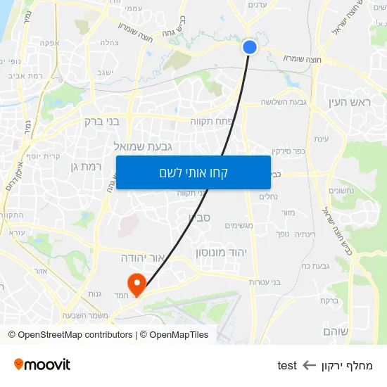 מפת מחלף ירקון לtest