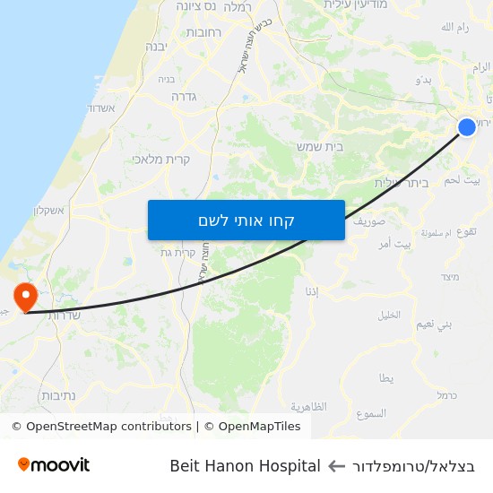 מפת בצלאל/טרומפלדור לBeit Hanon Hospital