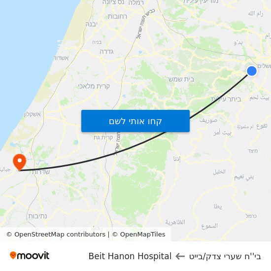 מפת בי''ח שערי צדק/בייט לBeit Hanon Hospital
