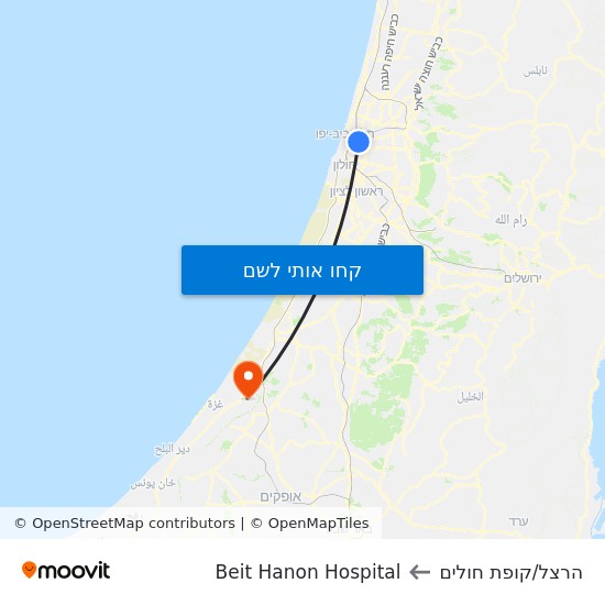 מפת הרצל/קופת חולים לBeit Hanon Hospital