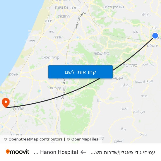 מפת עמיחי גידי פאגלין/שדרות משה דיין לBeit Hanon Hospital