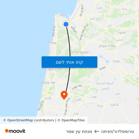 מפת טרומפלדור/חניתה למנחת עין שמר