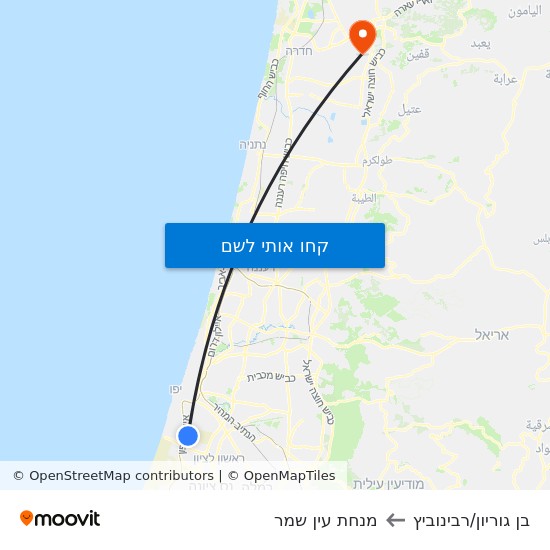 מפת בן גוריון/רבינוביץ למנחת עין שמר