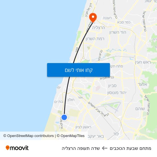 מפת מתחם שבעת הכוכבים לשדה תעופה הרצליה