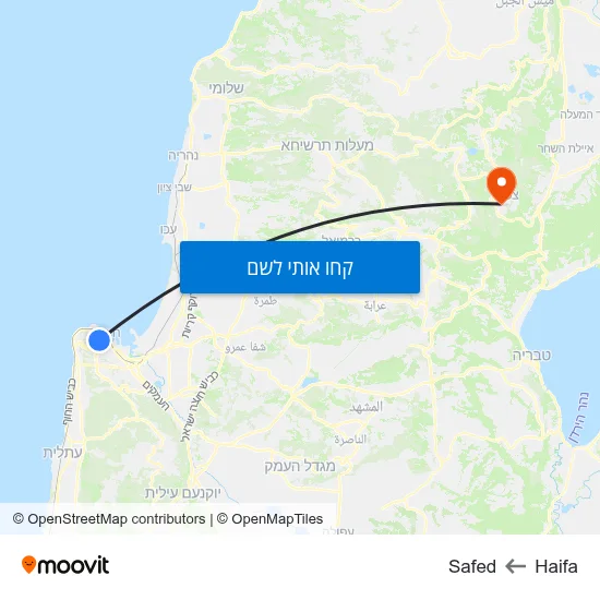 מפת Haifa לSafed