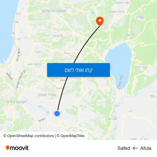 מפת Afula לSafed