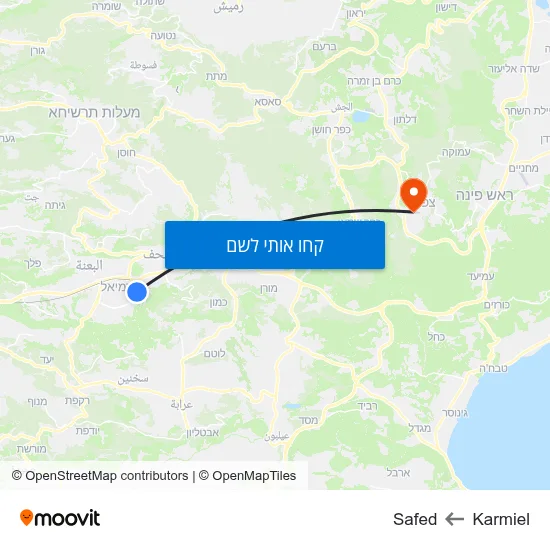 מפת Karmiel לSafed