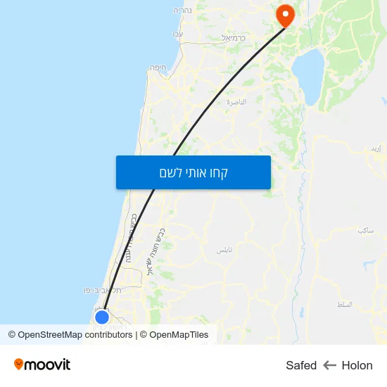 מפת Holon לSafed