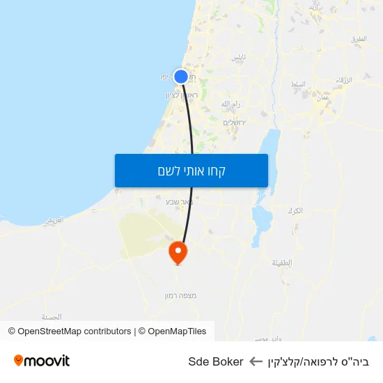 מפת ביה''ס לרפואה/קלצ'קין לSde Boker