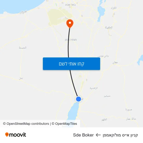 מפת קניון אייס מול/קאמפן לSde Boker