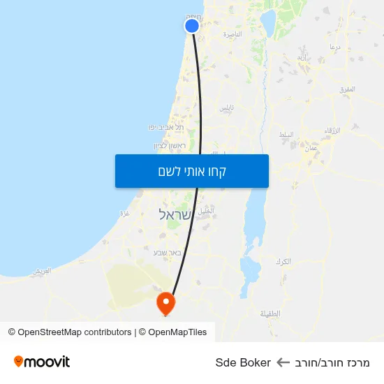 מפת מרכז חורב/חורב לSde Boker