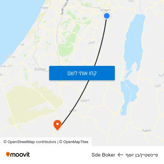 מפת פיינשטיין/בן יוסף לSde Boker