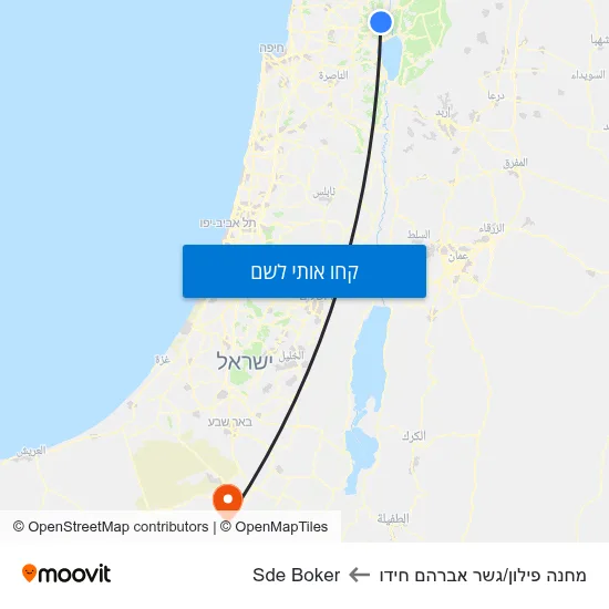 מפת מחנה פילון/גשר אברהם חידו לSde Boker