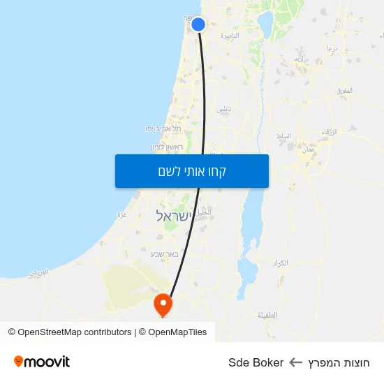 מפת חוצות המפרץ לSde Boker