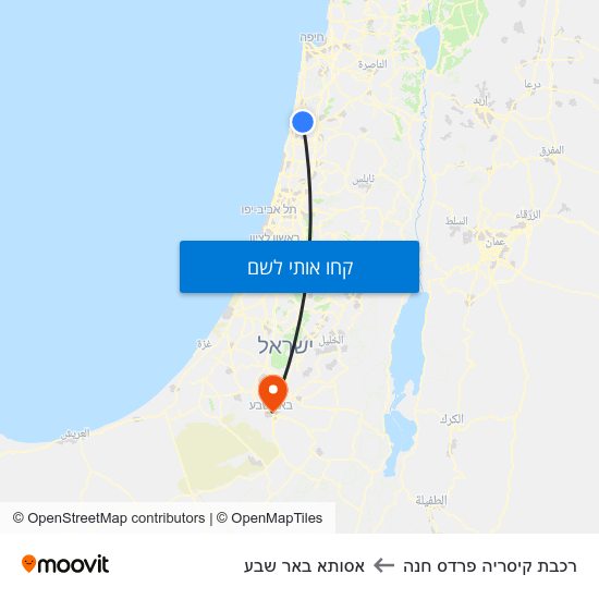 מפת רכבת קיסריה פרדס חנה לאסותא באר שבע