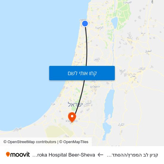 מפת קניון לב המפרץ/ההסתדרות לSoroka Hospital Beer-Sheva