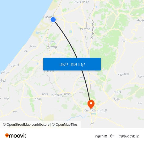 מפת צומת אשקלון לסורוקה