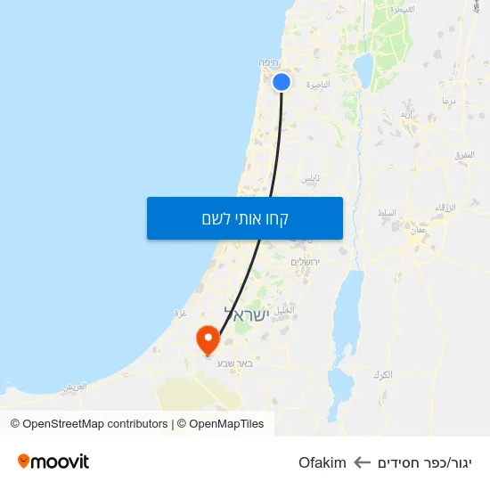 מפת יגור/כפר חסידים לOfakim