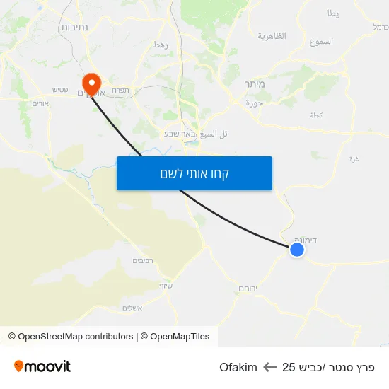 מפת פרץ סנטר /כביש 25 לOfakim