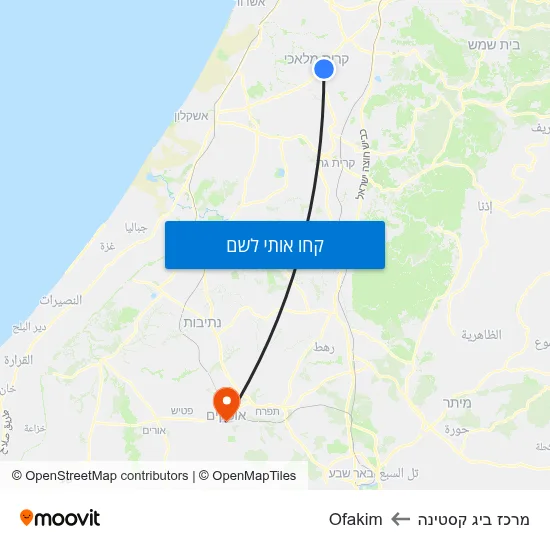 מפת מרכז ביג קסטינה לOfakim