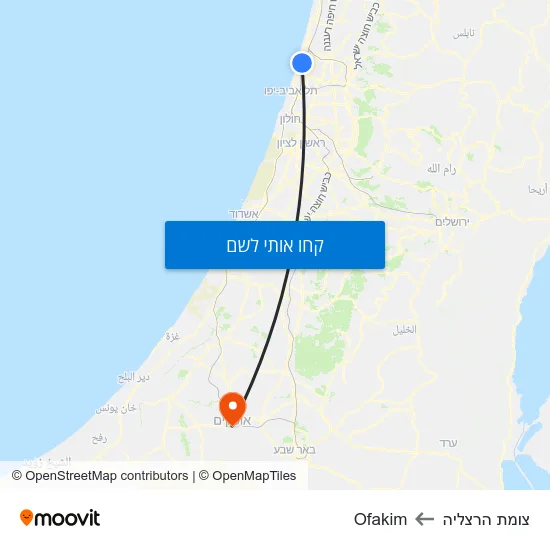 מפת צומת הרצליה לOfakim