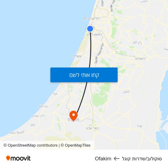 מפת סוקולוב/שדרות קוגל לOfakim