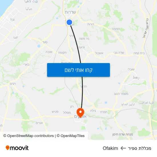 מפת מכללת ספיר לOfakim