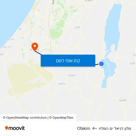 מפת מלון דניאל ים המלח לOfakim