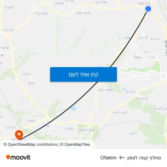 מפת מחלף קמה לצפון לOfakim