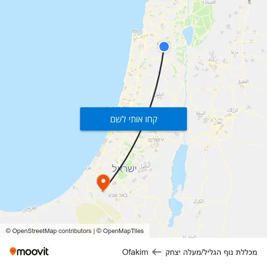 מפת מכללת נוף הגליל/מעלה יצחק לOfakim