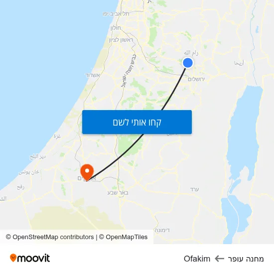 מפת מחנה עופר לOfakim