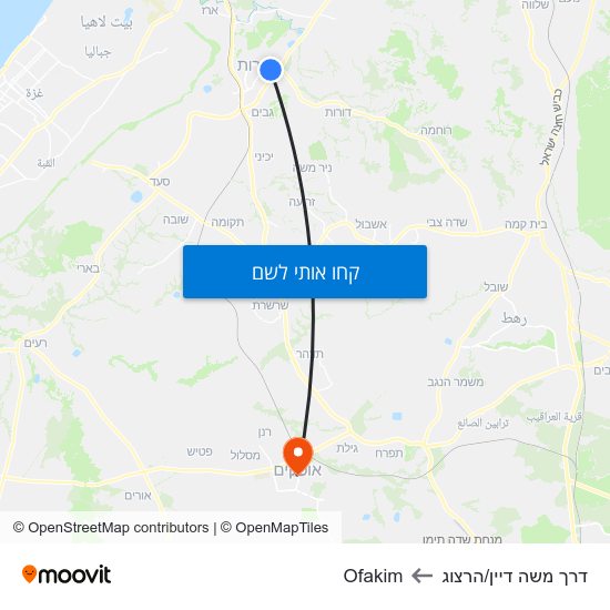 מפת דרך משה דיין/הרצוג לOfakim