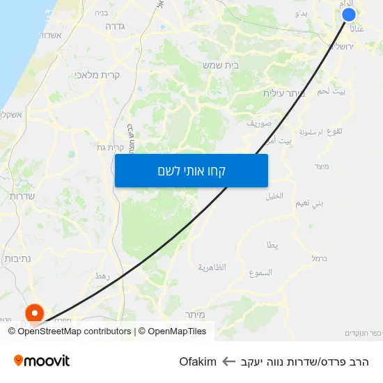 מפת הרב פרדס/שדרות נווה יעקב לOfakim